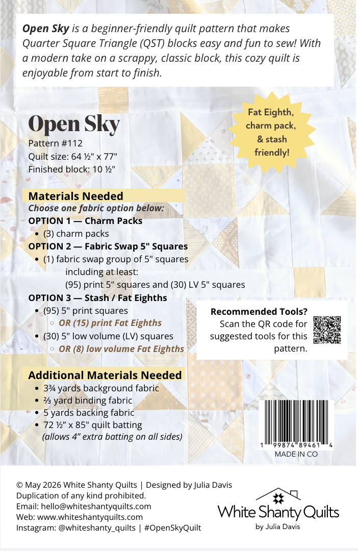 Open Sky PAPER Quilt Pattern