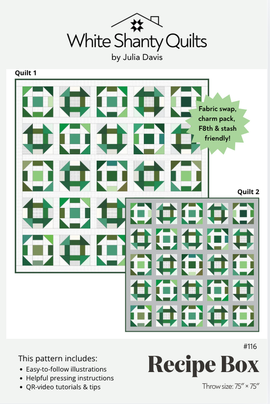 Recipe Box PAPER quilt pattern